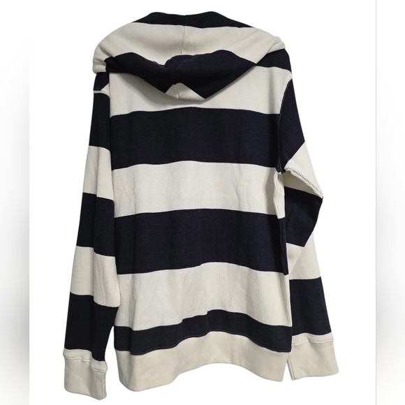 Levi's Men's Navy Blue  and White Striped Hoodie Size Medium - Picture 3 of 6